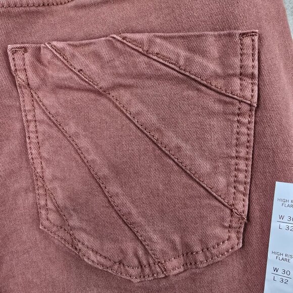 Shyanne Women’s High-Rise Flare Jeans Stretch Burgundy W30 L32 Cotton Blend - Picture 3 of 6